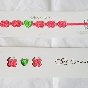 Cruciani Bracelet You Star Coral Lime NIB NEW Auth
